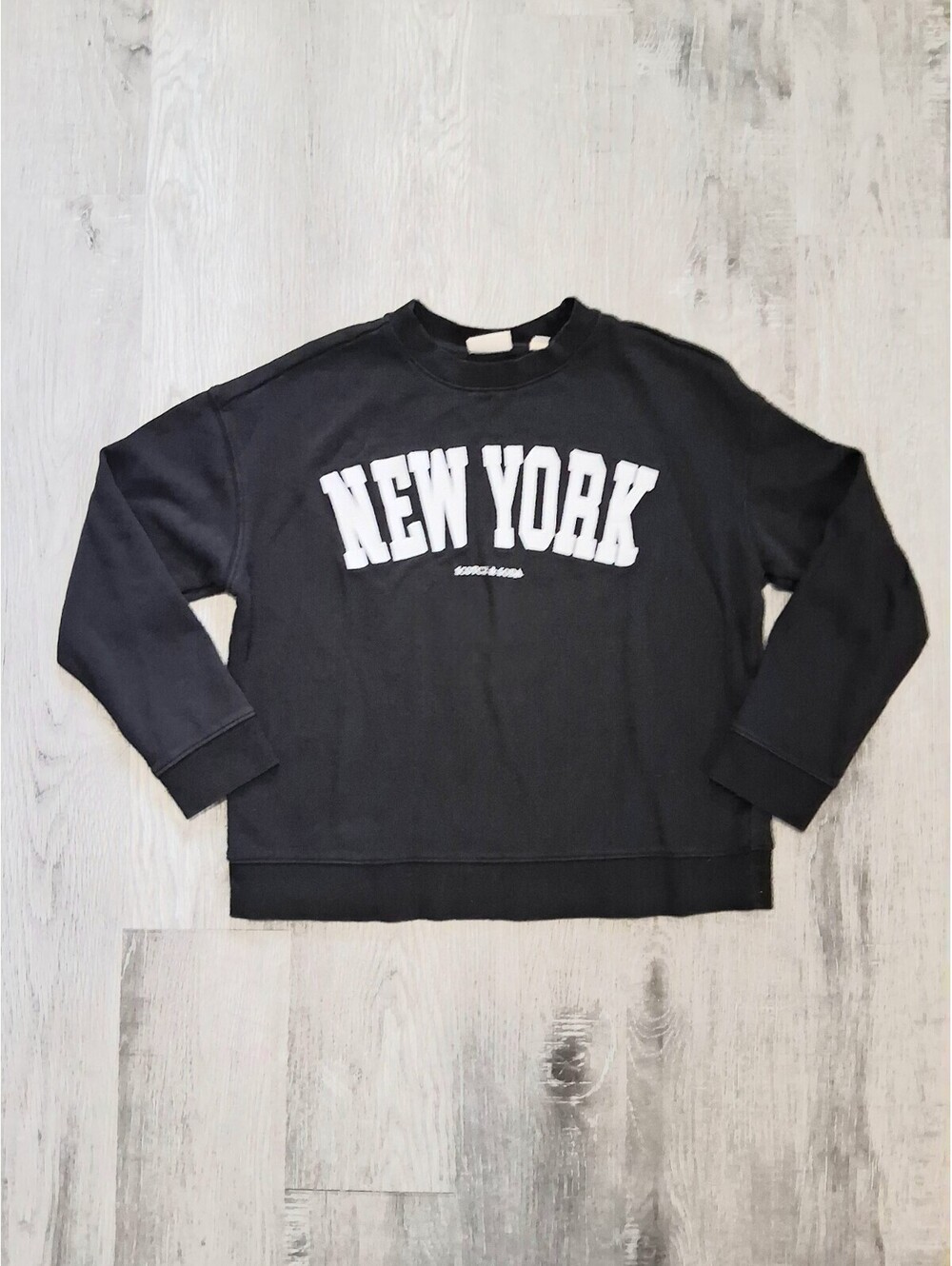 Scotch & Soda New York Woman's (S) Black 100% Cotton Graphic Pullover Sweatshirt